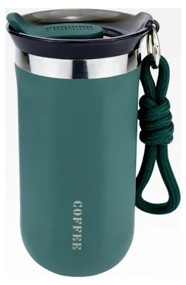 Produktbild von 350 ml Thermobecher für Kaffee to go in Grün mit Deckel