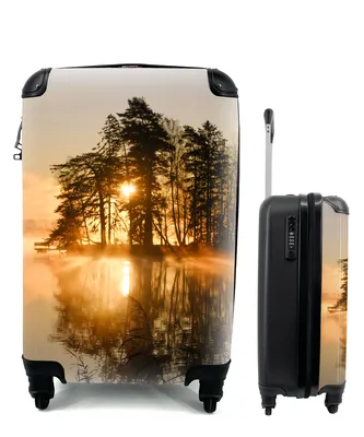 Produktbild von MuchoWow® Koffer Handgepäck Trolley Rollkoffer Kleine Reisekoffer mit 4 Rollen - Herbst - Sonne - Wasser - Cabin Size < 55x40x23 cm & 55x40x20 cm - Fotokoffer - Kabinenkoffer - Boardgepäck - Reise-Box - Reisekoffer - Reisegepäck - Koffer mit Bild - Trolley für Kinder