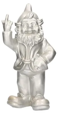 Produktbild von Stoobz design Gartenzwerg - silber - Mittelfinger - 30 cm