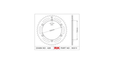 Zdjęcie produktu dla RK Kettenrad 428 52Z Stahl Silber
