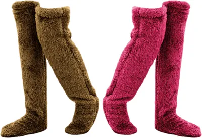 Produktbild von 2 Paar Overknee-Socken, Winter-Beinw?rmer, Plš¹sch-Haussocken