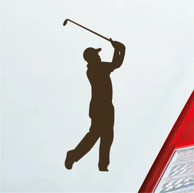 Produktbild von Auto Aufkleber Golfer Golf Minigolf Sport WGC PGA 10x4 cm Braun Sticker Heckscheibenaufkleber