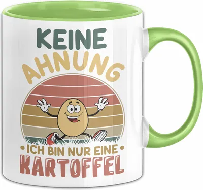 Produktbild von Kartoffel-Liebhaber Tasse Pommes Geschenk Keine Ahnung Ich Bin Nur Eine Kartoffel  (Grün)