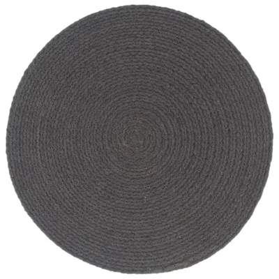 Image de vidaXL Sets de table 4 pcs. Gris foncé 38 cm Rond Coton