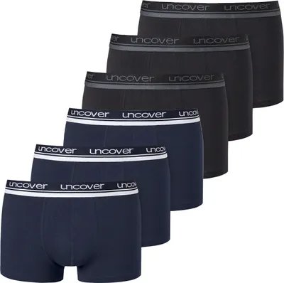 Produktbild von uncover by Schiesser 6er Pack Basic Retro Short / Pant Shorts mit Logo-Webgummibund, Komfortabel und formstabil, In perfekt sitzender, elastischer Single-Jersey-Qualität