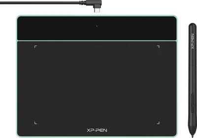 Produktbild von XP-PEN Deco Fun S Grafiktablett, 6,3x4 Zoll Stift Tablet, Stift mit 8192 Druckstufen& 60° Tilt, Pen Tablet OSU Spiel mit Android, Chromebook, Linux (Grün)