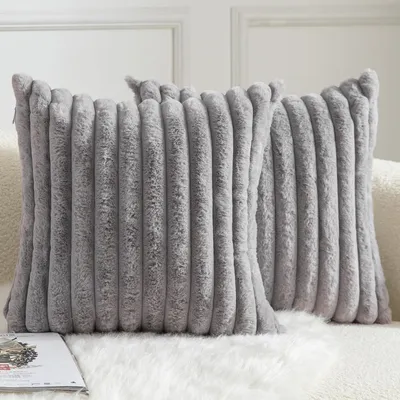 Immagine prodotto di Set di 2 federe decorative, 60 x 60 cm, colore grigio