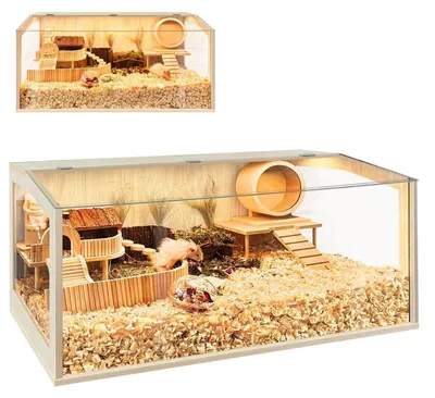 Produktbild von Hamsterkäfig kaufest Meerschweinchenkäfig Mäuse Ratten Lebensraum Eiche L 122 x B 51 x H 51 cm