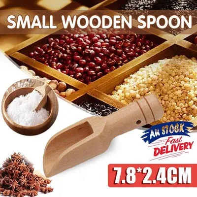 Obrázok produktu pre Sada 4 drevených minilžíc na soľ, cukor a kávu – kuchynské náčinie