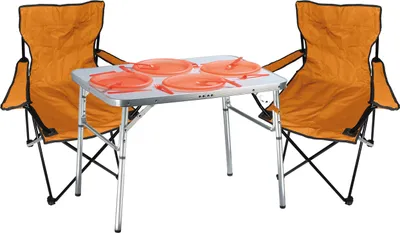 Mojawo 3-teiliges Campingmöbel Set Alu Tragegriff Campingtisch + 2 Anglersessel