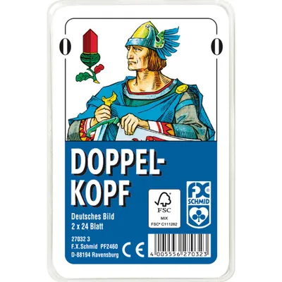 Produktbild von 2 x 24 Blatt Ravensburger Spielkarten Doppelkopf Deutsches Bild Etui 27032