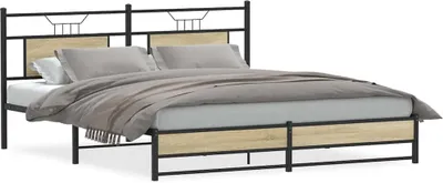Obrázek produktu pro vidaXL Kovová postel bez matrace Sonoma dub 180x200 cm