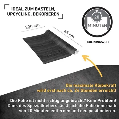 Produktbild von Perfect Fix® Klebefolie Black wood - 67,5x200cm
