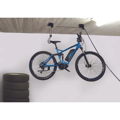 Image de FISCHER Fahrrad-Lift PROFIPLUS, capacité de charge : 57 kg, noir convient pour tous les vélos courants et les vélos électriques, grâce - 1 pièce (50387)