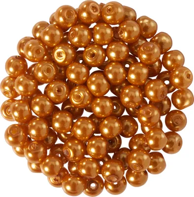 Produktbild von Glaswachsperlen,  Ø 4 mm, 100 Stück Hellorange