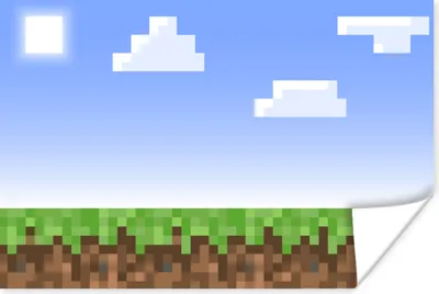 Produktbild von MuchoWow® Poster Spiele - Pixel - Spiele - Gras - Minecraft 90x60 cm - Schlafzimmer
