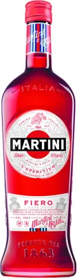 A product shot of a bottle of Martini Fiero.