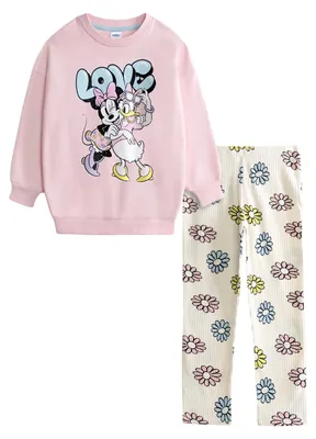 Image de Disney - Ensemble sweat-shirt et pantalon de jogging pour fille NS9947 (122) (rose/crème)