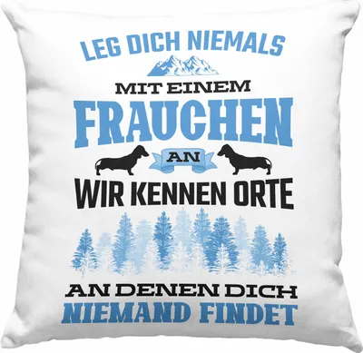 Produktbild von Trendation - Frauchen Deko-Kissen mit Füllung 40x40 Geschenk Lustig Spruch Hundebesitzerin Geschenke Hund (Grün)