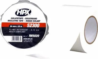 Image de Ruban PVC Blanc pour électricien 50mm x 20m HPX - IW5020