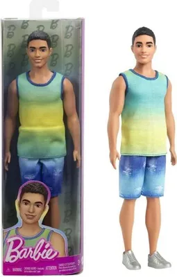 Produktbild von Ken Fashionistas Puppe, Tie-Dye Tanktop, Jeansshorts, Ab 3 Jahren