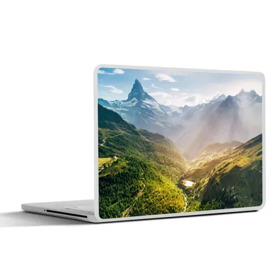 Produktbild von MuchoWow® Laptop Aufkleber Sticker Cover Berge - Pflanzen - Landschaft 36.5x27.5 cm - Laptop-Sticker
