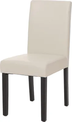 Immagine prodotto di Sedia da pranzo Littau, sedia da cucina Sedia, Pelle finta ~ bianca, gambe scure