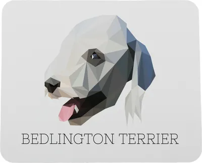 Produktbild von Bedlington Terrier, Rothbury Terrier - geometrisches Mauspad mit Bild und Aufschrift von Art-Dog
