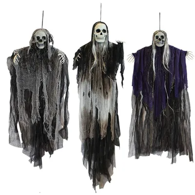Productafbeelding van Set van 3 Hangende Halloween Skeletdecoraties