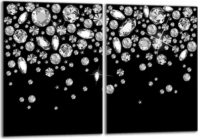 Produktbild von Herdabdeckplatten Set 2x40x52 cm Glaskeramikkochfeld Abdeckung Glas Spritzschutz, Diamant Schwarz