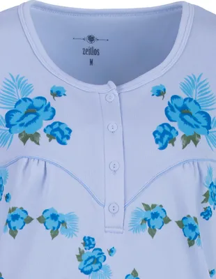 Produktbild von Thermo Nachthemd - Rosen, Farbe:hellblau, Größe:M
