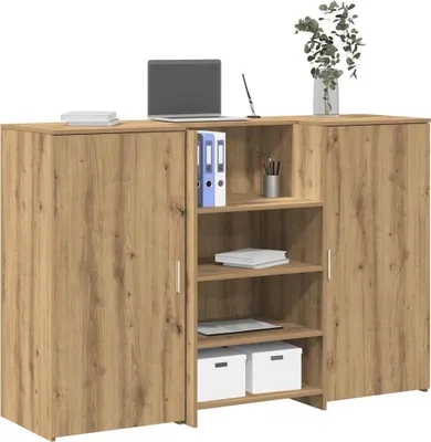 Produktbild von （Robust Möbel）Empfangstheke - elegantes Design - Rezeptionstresen/Bürotisch - Artisan-Eiche 155x50x103,5cm Holzwerkstoff DE638980 - Schreibtische