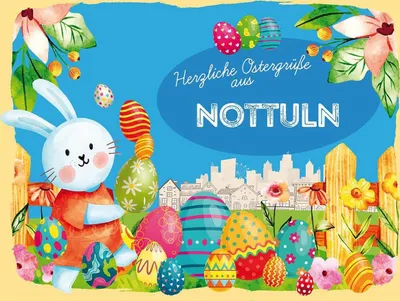 Produktbild von vianmo Holzschild 30x40 cm Ostern Ostergrüße NOTTULN