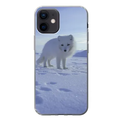 Produktbild von MuchoWow® Handyhülle Schutzhülle Hülle für iPhone 12 Fuchs - Schnee - Berge Silikon Softcase Handy Hülle - Schutzhülle