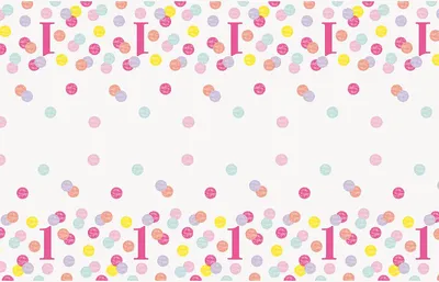 Obrázek produktu pro Párty ubrus 1.narozeniny - Happy birthday - růžový s puntíky - 137 x 213 cm