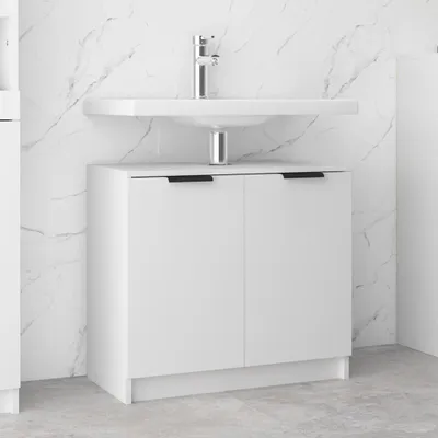 Produktbild von Schlichtes Vitrinenschrank Badschrank Weiß 64,5x33,5x59 cm Holzwerkstoff - Kommoden DE3819375 1parcel