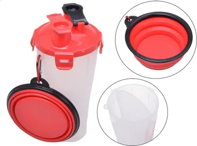 Produktbild von Filmer 37310 Hunde-Wasser-Futterflasche mit Napf 2 in 1 Kunststoff
