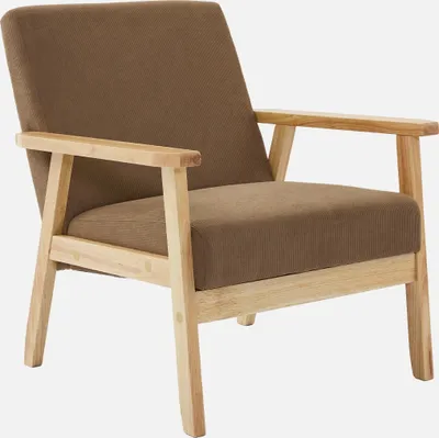 Immagine prodotto di Poltrona scandinava in legno e velluto a coste, Talpa