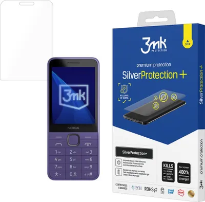 Produktbild von 3mk Display Antimikrobielle Schutzfolie SilverProtection+ für Nokia 235 4G / 215 4G (2024) 0,21mm  Self-Heal