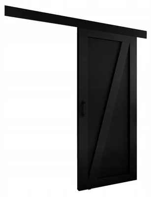 Produktbild von KierMoebel Schiebetür Komplettset ADIO 3, Wohnzimmer Schiebetür Schwarz 76x205x3,2 cm