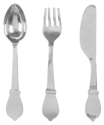 Produktbild von Gilde Wandobjekt, Besteck, "Besteck", Aluminium, silberfarben, L. 6.5 cm, B. 12 cm, H. 62 cm 43099 4063387430996 3 Stück (3-fach sortiert)