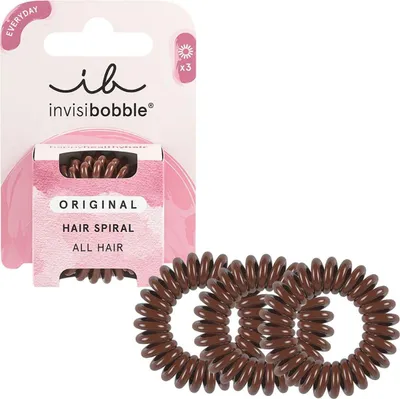 Zdjęcie produktu dla invisibobble Pretzel Brown, Wstążka do włosów, Brązowy, Monochromatyczny, 3 szt.
