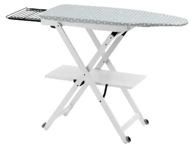 Bügelbrett, verstellbar, Massivholz, weiß, 137x45x88 cm