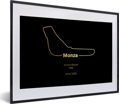 Produktbild von MuchoWow® Gerahmtes Poster Monza - Formel 1 - Rennstrecke 40x30 cm - Poster mit Schwarzem Bilderrahmen Wandposter Rahmen Foto Bilder - Bilderrahmen - Poster im Rahmen