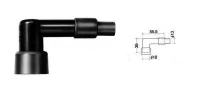 Produktbild von SP 1078354 NGK Zündkerzenstecker - LB05FP passend fuer HONDA MB S 50 Schwarz