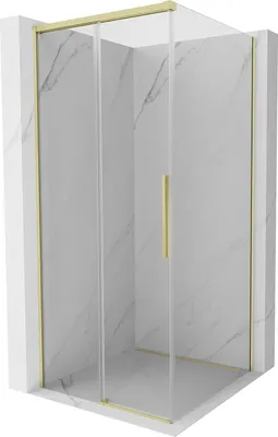 Produktbild von Mexen Rox Duschecke mit Schiebetür 100 x 100 cm, transparent, gold - 8C2-100-100-50-00