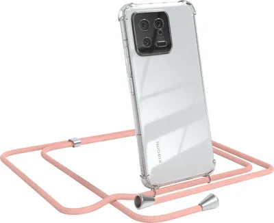 Produktbild von EAZY CASE Handykette kompatibel mit Xiaomi 13, Handyhülle mit Umhängeband, Handykordel, Schutzhülle Clear, Band in Rosa