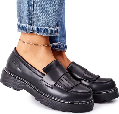 Kožené Polobotky Loafery Big Star II274100 Černé 41