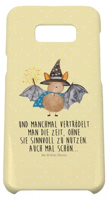 Produktbild von Mr. & Mrs. Panda Samsung Galaxy S8 plus Handyhülle  Fledermaus Zauberer - Gelb Pastell - Geschenk, Handy, Handycover, Frauen, Hülle, Cover, Magier, Fledermäuse