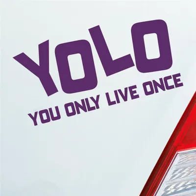 Produktbild von Auto Aufkleber YOLO You only live once Leben Genießen Abenteuer 12x6 cm Lila Sticker Heckscheibenaufkleber